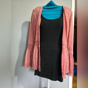 Almost Famous Cardigan Salmon Colored Sweater Size XS